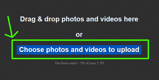 choose photos and videos on flickr button