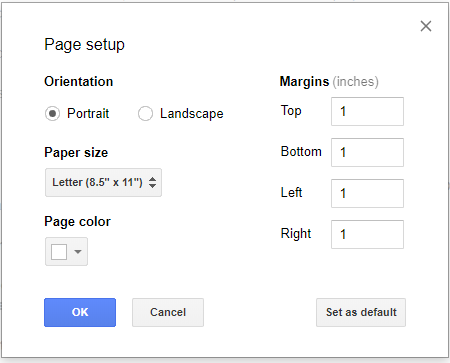 google docs page setup image