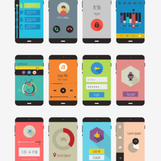 icons of lots of different mobile themes for WordPress