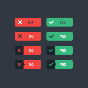 Yes and no icons red and green
