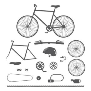 Bicycle parts icons